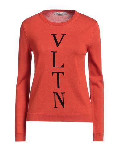 VALENTINO Garavani Woman Sweater Rust Size 8 Cotton In Red Product Image