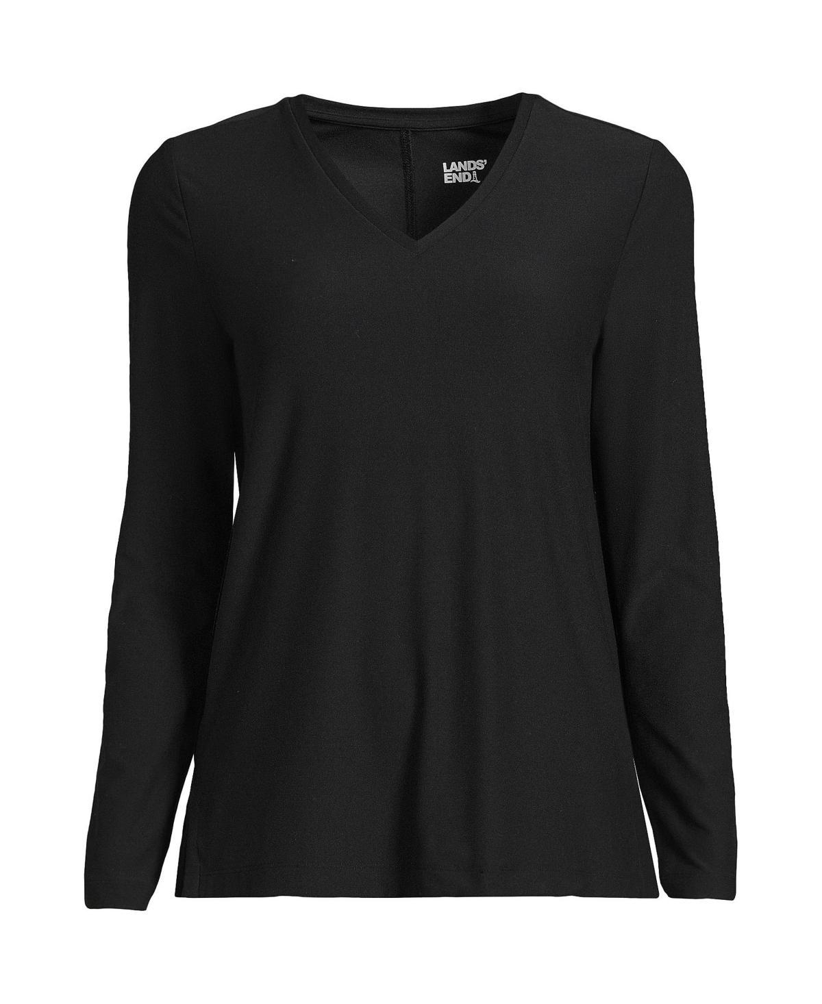 Lands End Womens Long Sleeve Performance V-Neck Top Product Image