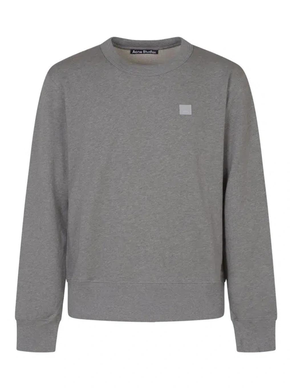 Face Logo Patch Crewneck Sweatshirt In Grey Product Image