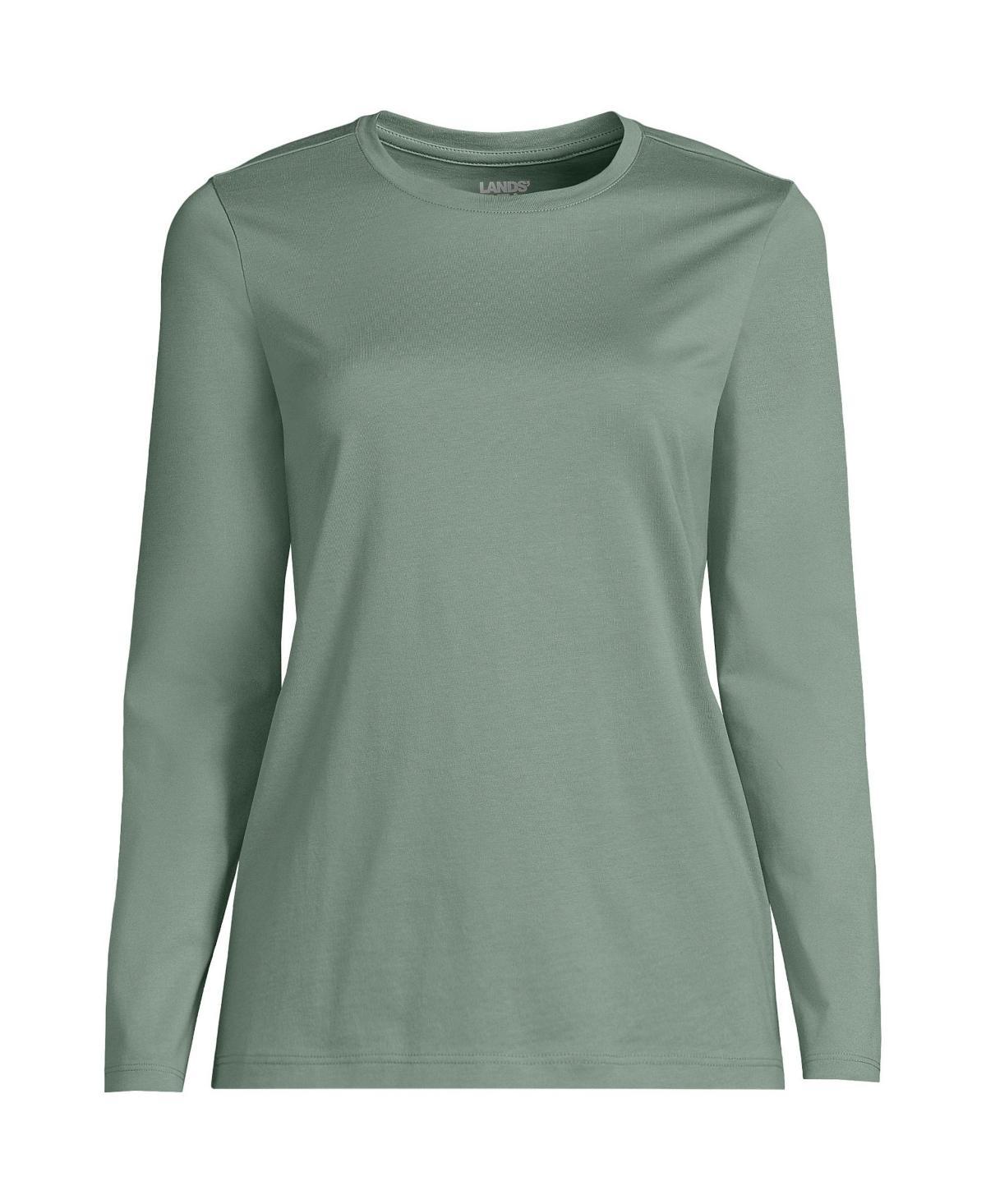 WomensLands End Relaxed-Fit Supima Cotton Crewneck Tee Red Product Image