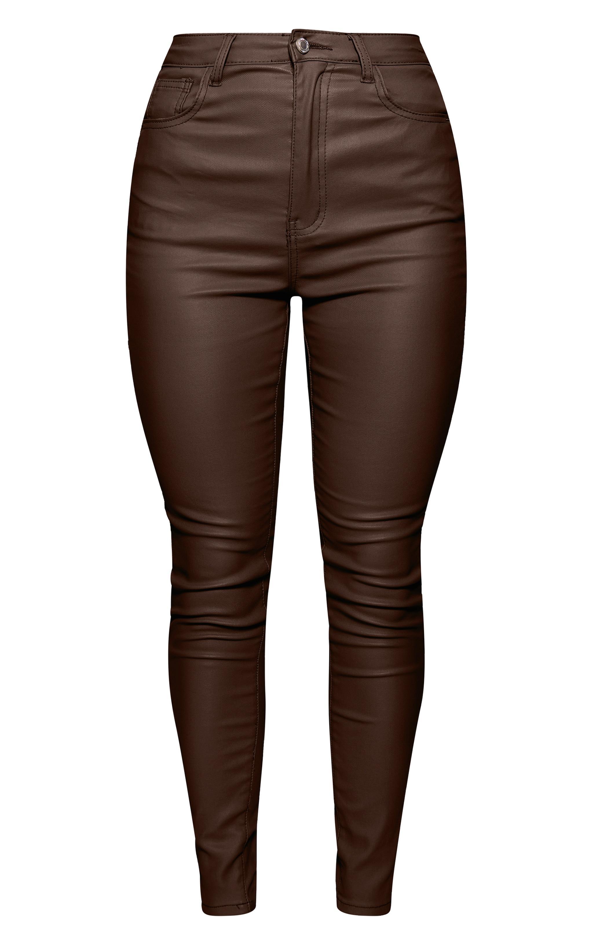 Chocolate Hourglass Coated Skinny Jeans Product Image