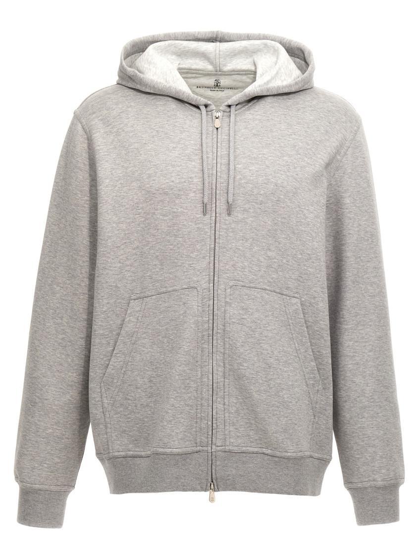 BRUNELLO CUCINELLI Grey Jersey Hoodie Product Image