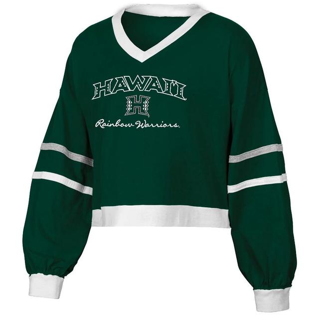 NCAA Hawaii Rainbow Warriors Womens Long Sleeve V-Neck T-Shirt Product Image