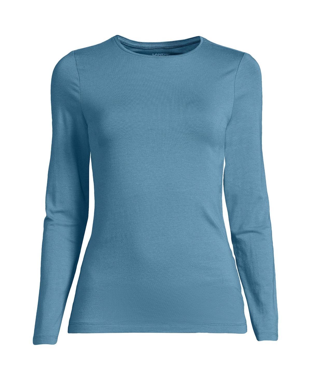 Lands End Plus Size Long Sleeve Lightweight Jersey Crew Neck Top Product Image