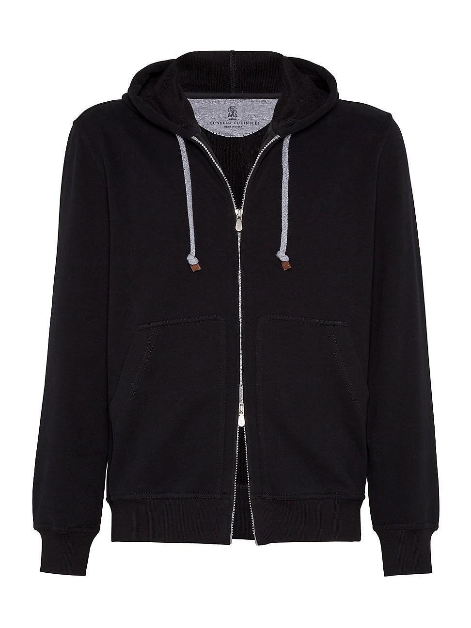 Mens Cotton French Terry Hooded Sweatshirt with Zipper Product Image