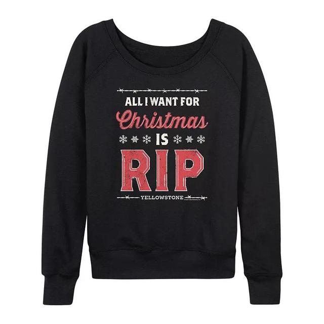 Womens Yellowstone Rip Wheeler Christmas Lightweight French Terry Sweatshirt Product Image