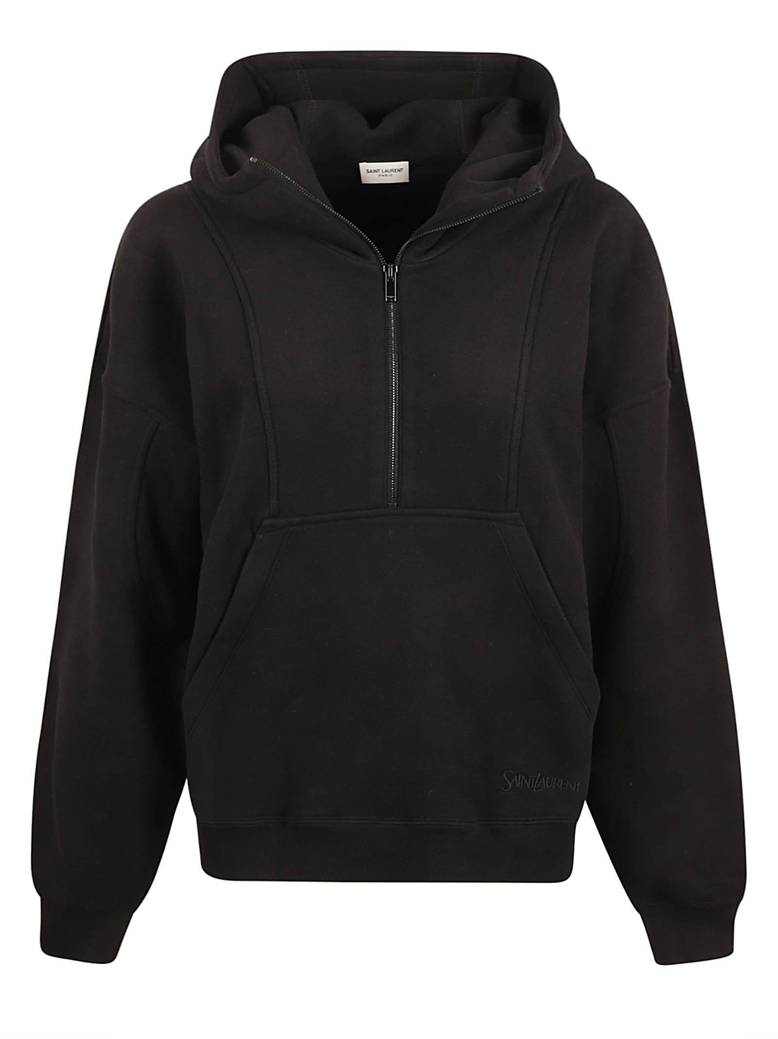 Mid-zip Hoodie In Black Product Image