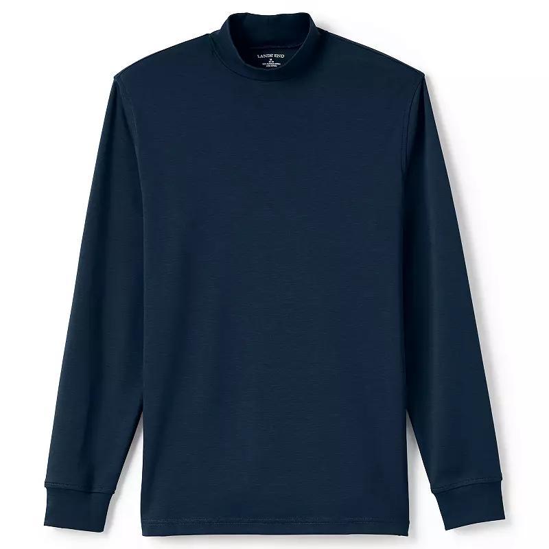 Big & Tall Lands End Super Soft Supima Mock Turtleneck, Mens Radiant Blue Product Image