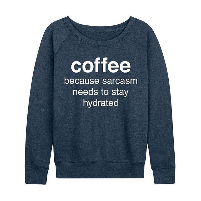 Womens Coffee Sarcasm Slouchy Graphic Sweatshirt Med Red Product Image