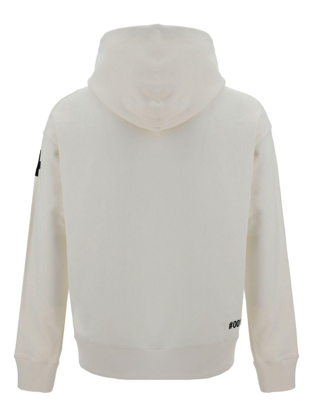 Logo-print Cotton Hoodie In White Product Image