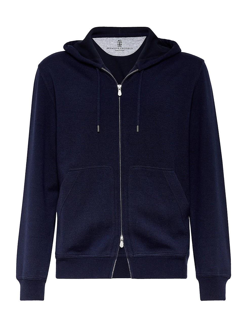 Mens French Terry Double Cloth Hooded Sweatshirt Product Image