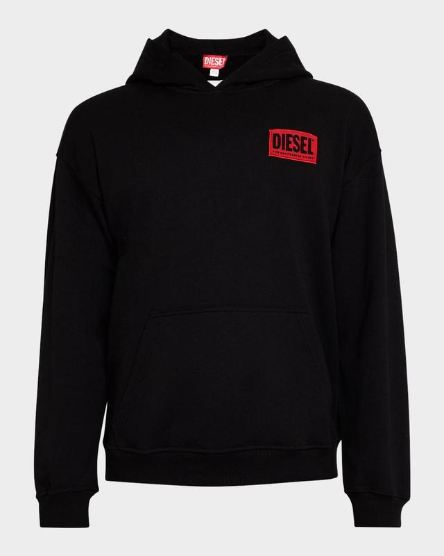 Mens Logo-Patch Relaxed Hoodie Product Image