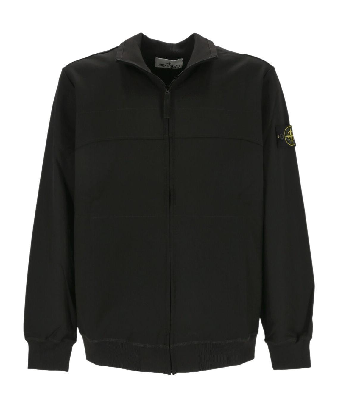 STONE ISLAND Compass-badge Zip-up Jacket In Black Product Image