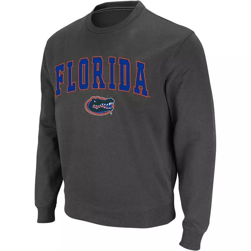 Mens Colosseum Charcoal Florida Gators Arch & Logo Crew Neck Sweatshirt Product Image