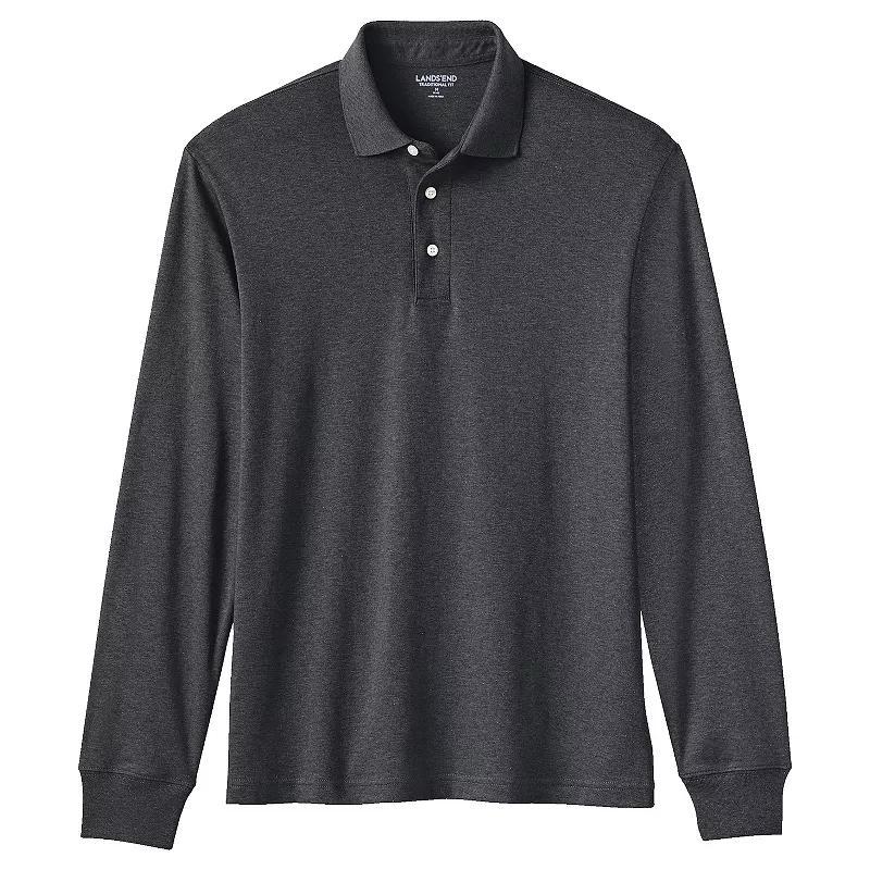 Mens Lands End Soft Supima Polo Blue Product Image