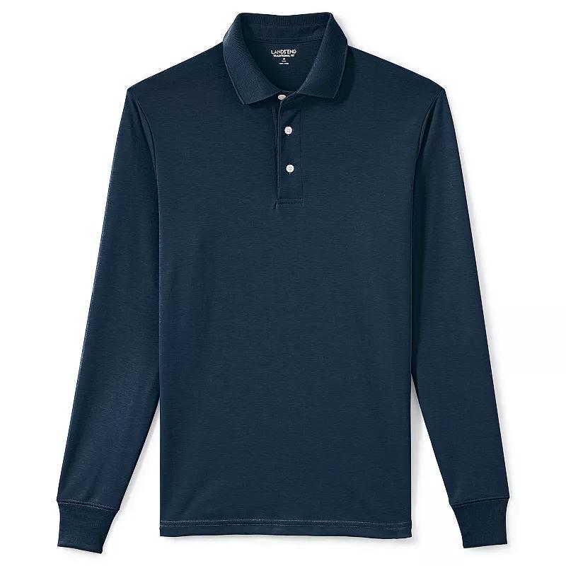 Lands End Mens Big & Tall Long Sleeve Supima Interlock Polo Shirt Product Image