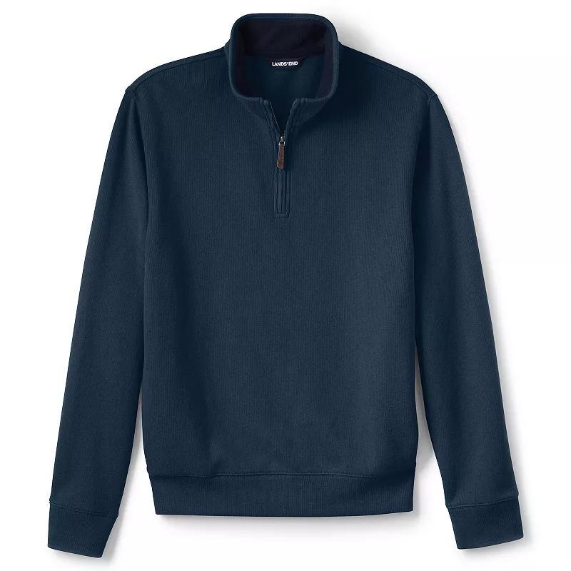 Big & Tall Lands End Bedford Classic-Fit Ribbed Quarter-Zip Sweater, Mens Radiant Blue Product Image