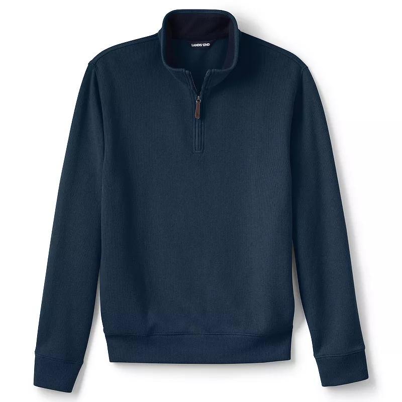 Big & Tall Lands End Bedford Regular-Fit Rib Quarter-Zip Sweater, Mens Radiant Blue Product Image