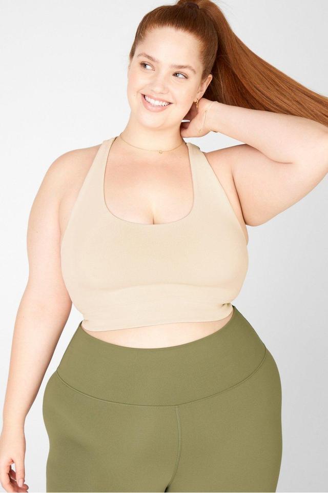 Fabletics Simone SculptKnit Midi Bra Womens Tapioca plus Size 3X Product Image