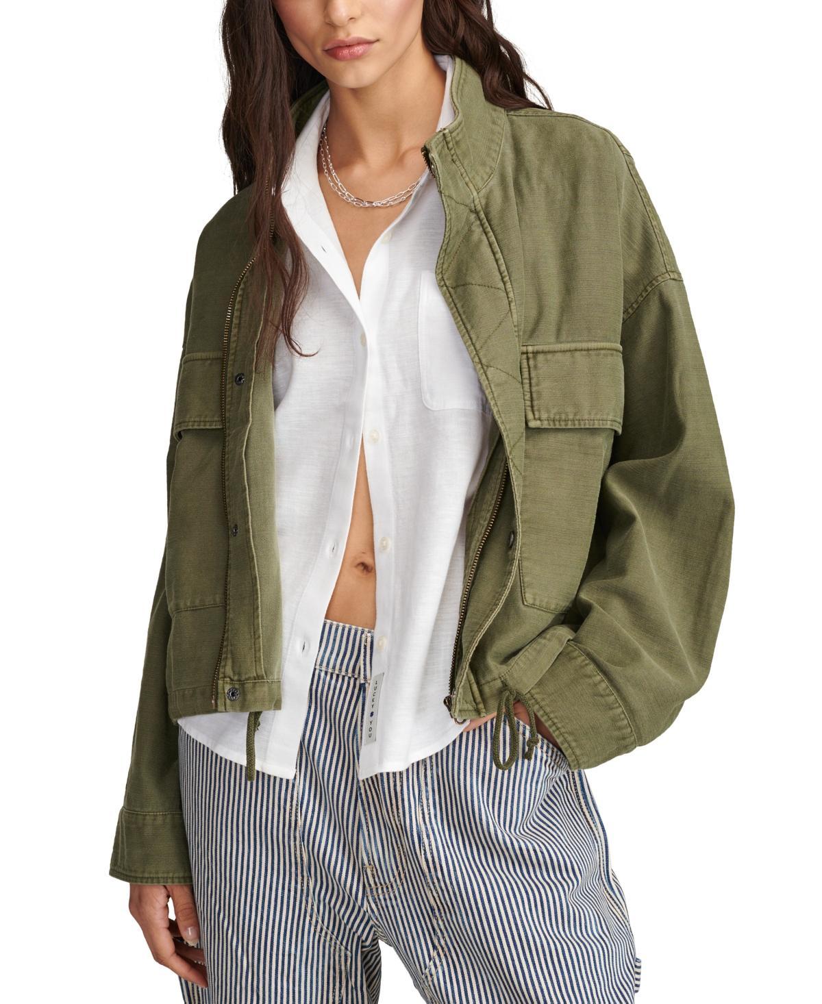 Lucky Brand Womens Utility Cropped Trench Jacket Product Image