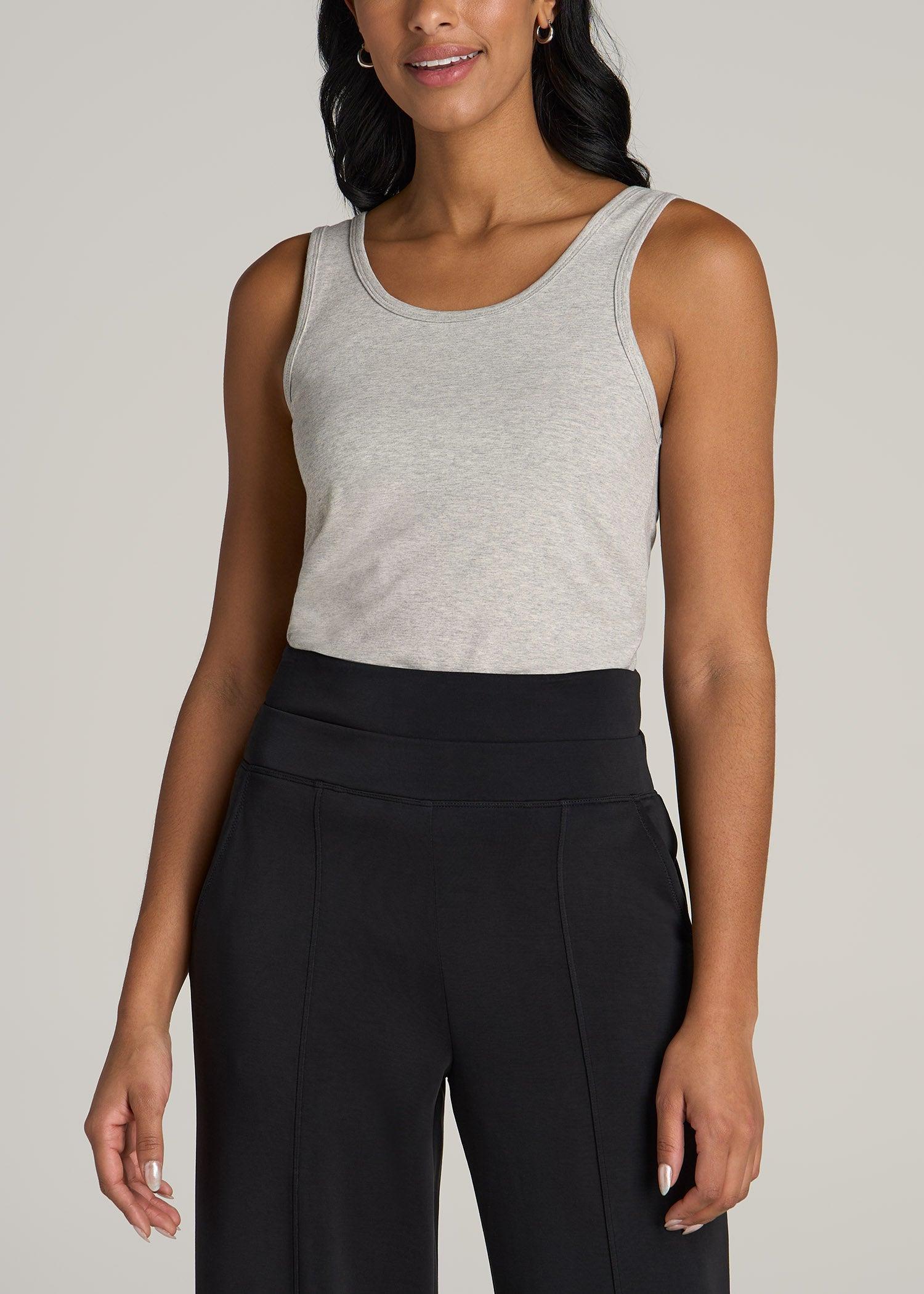 Slim Fit Jersey Tank Top for Tall Women in Grey Mix product image