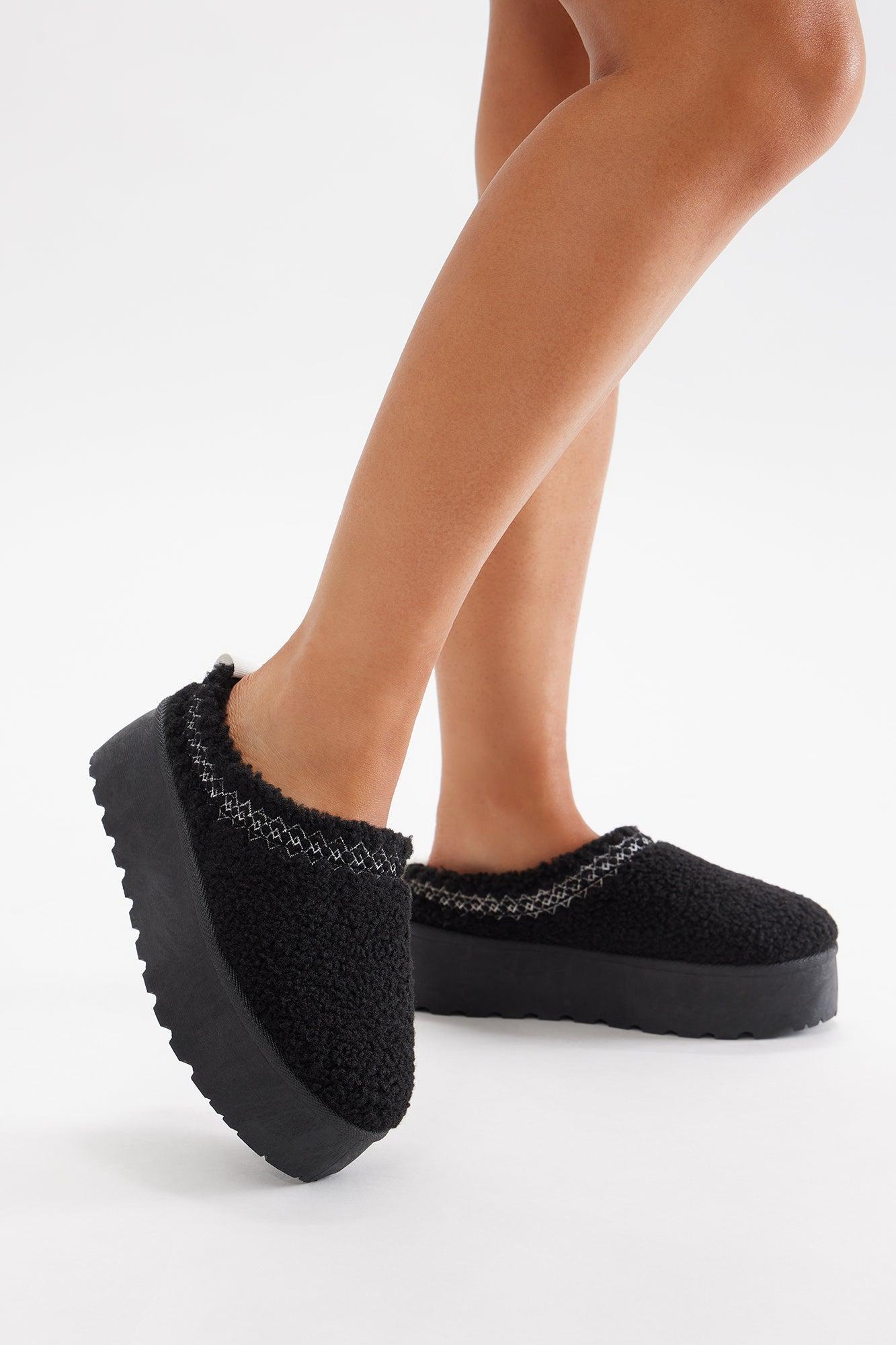 Naiya Platform Slippers - Black Product Image