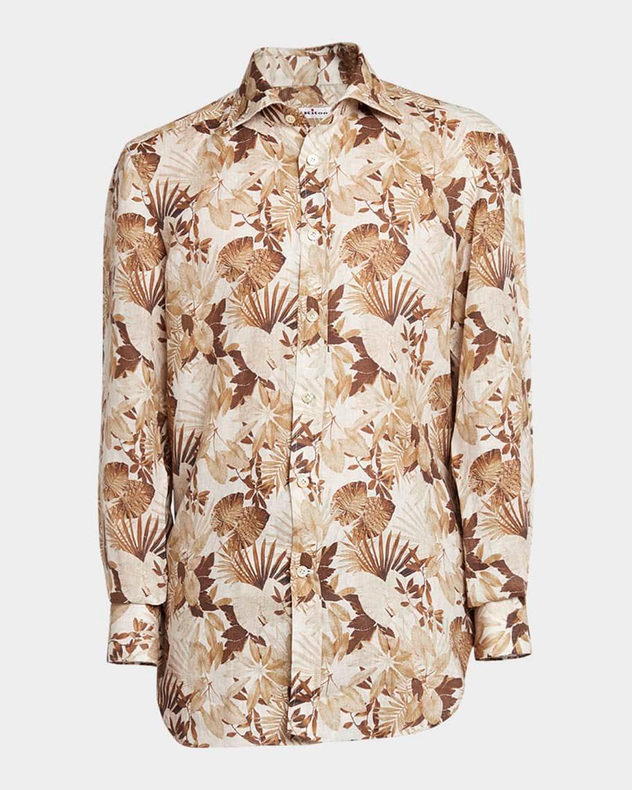 Men's Cotton Floral-Print Sport Shirt Product Image