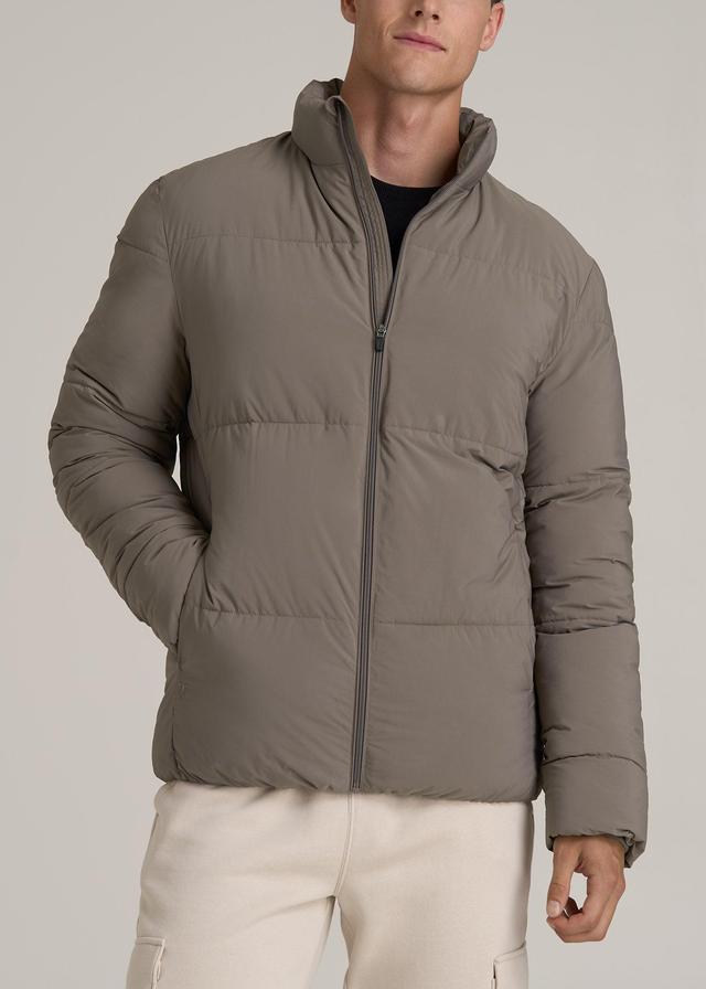 Stand Collar Puffer Coat Jacket for Tall Men in Portobello Male Product Image