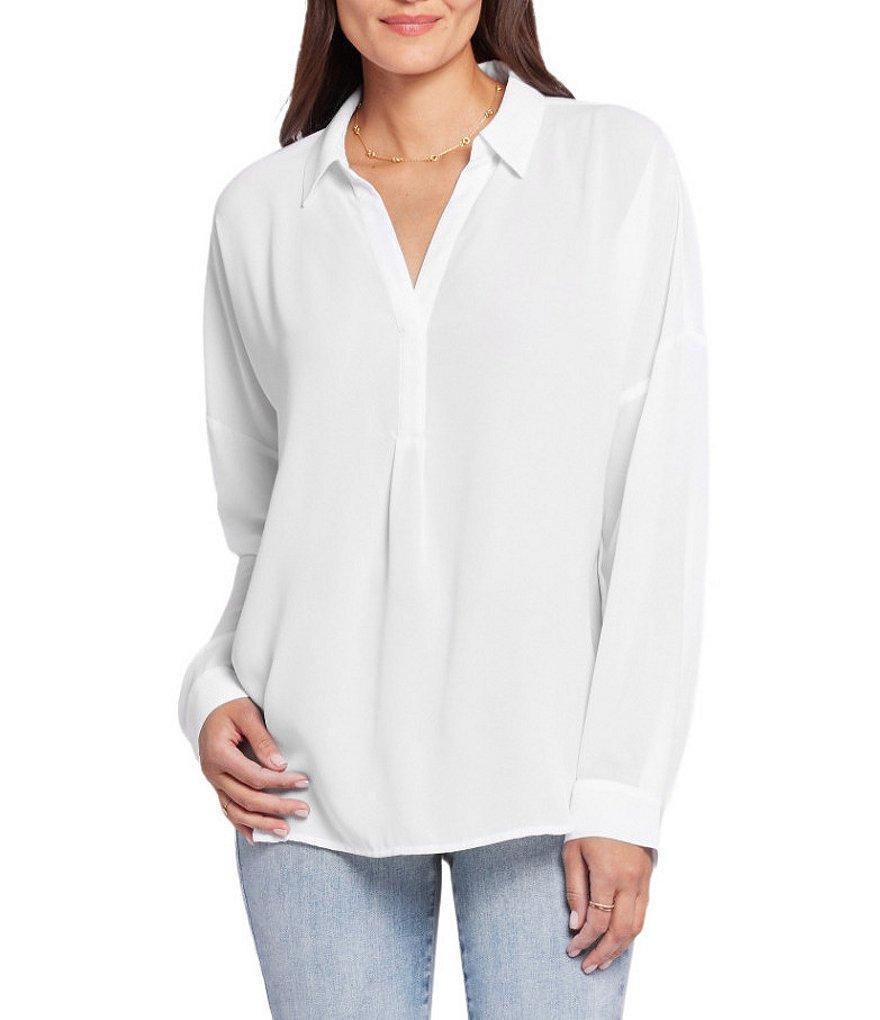 NYDJ Becky Collared Y-Neck Dolman Sleeve Georgette Blouse Product Image