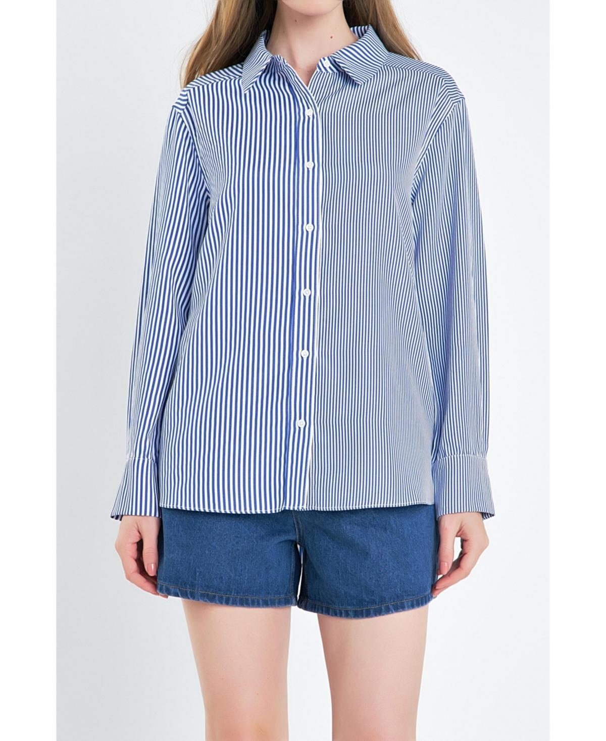 English Factory Womens Colorblock Stripe Cotton Shirt product image