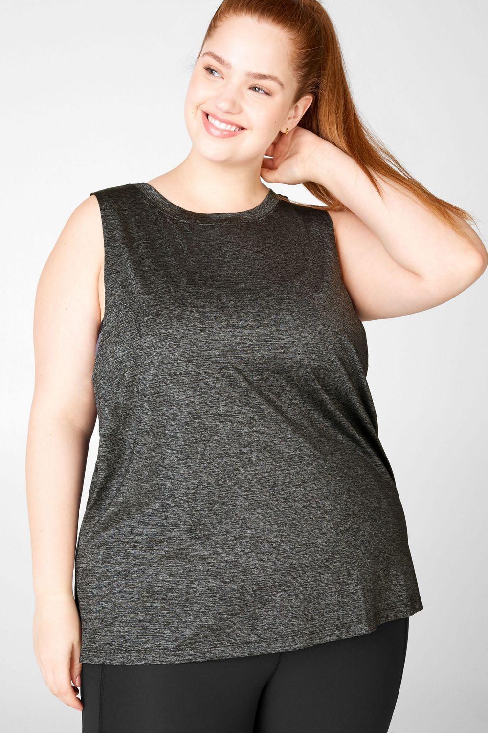 Fabletics Bea Muscle Tee Womens Night Heather plus Size 4X Product Image