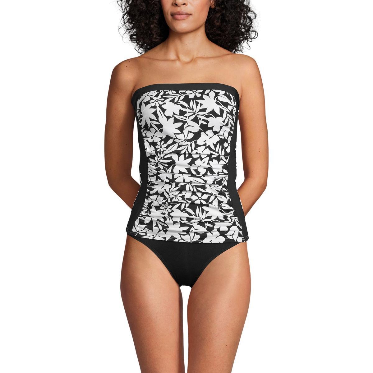 Lands End Womens D-Cup Bandeau Tankini Swimsuit Top Product Image