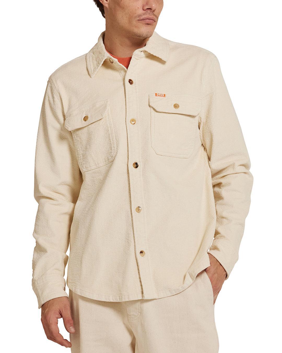 Vacay Cord Shirt - Dirty White Product Image