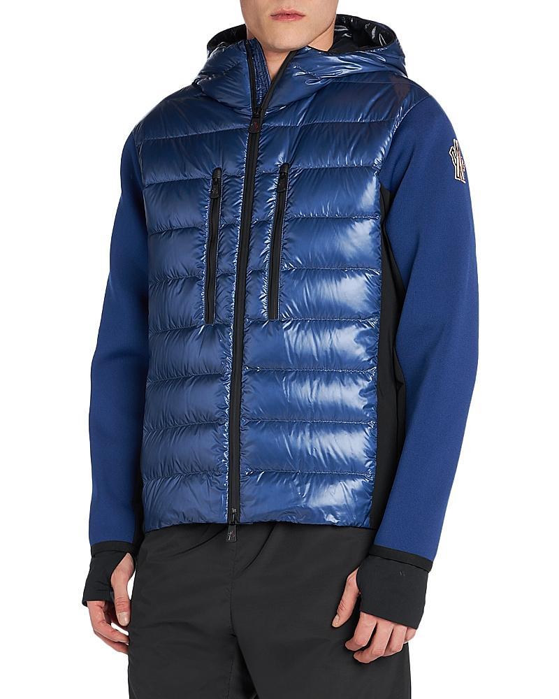 Moncler Grenoble Quilted Hooded Down & Jersey Cardigan Product Image