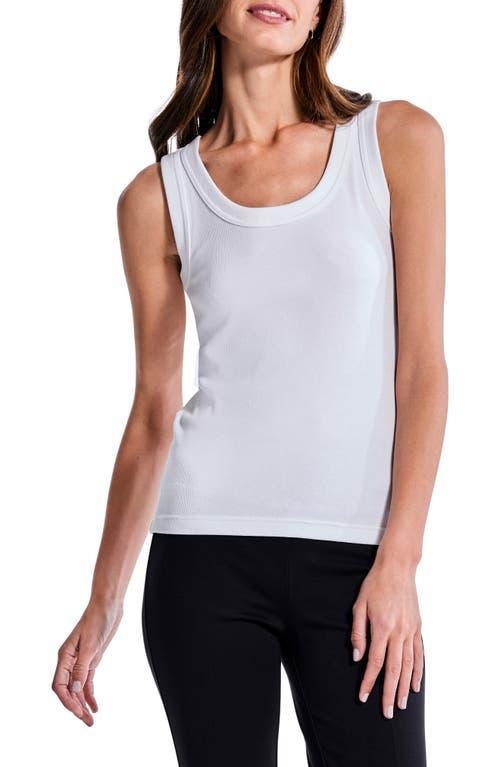 NIC+ZOE Perfect Knit Rib Scoop Tank Onyx) Women's Clothing Product Image