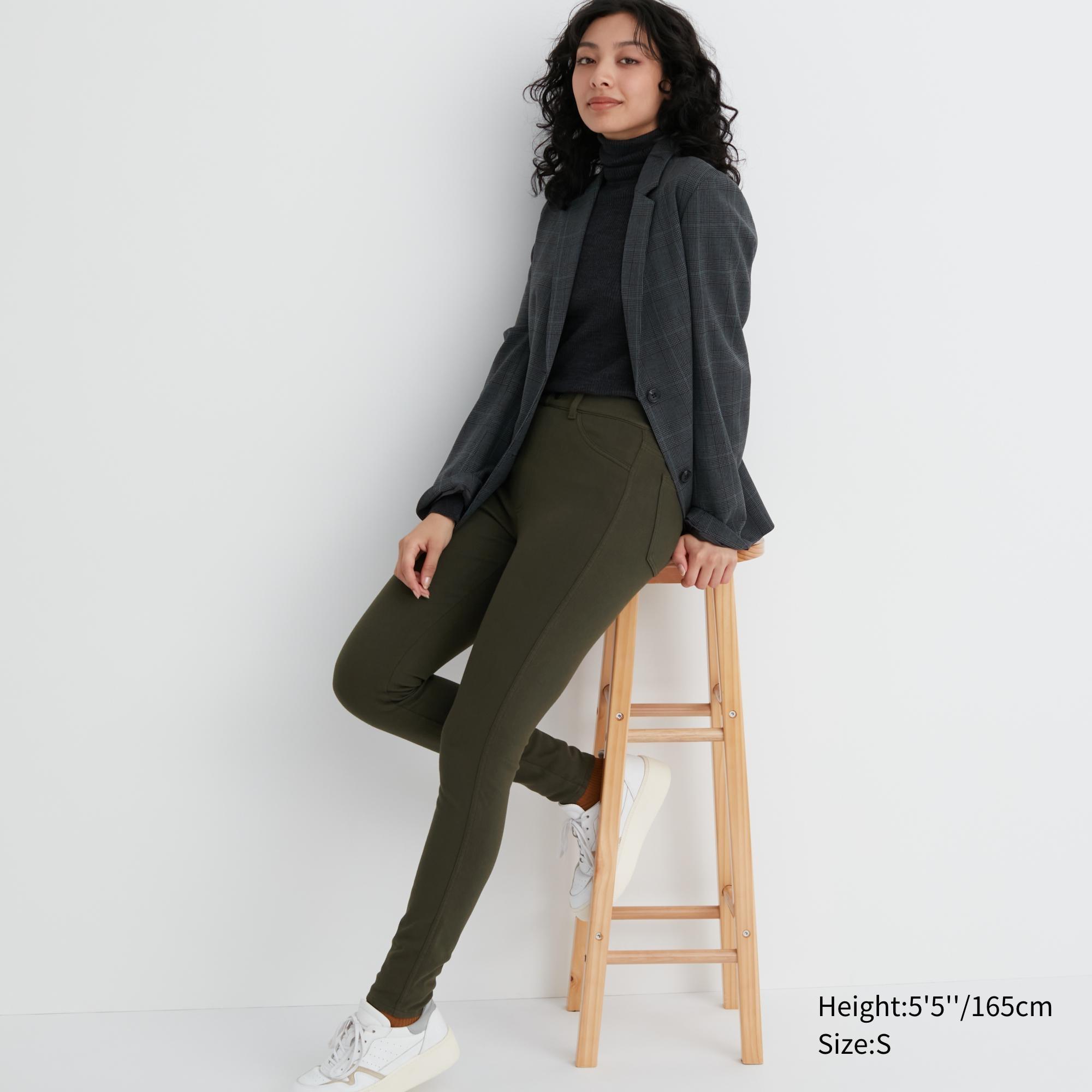 UNIQLO US Women's Heattech Ultra Stretch High-Rise Leggings Pants Olive Large UNIQLO US  L  female Product Image