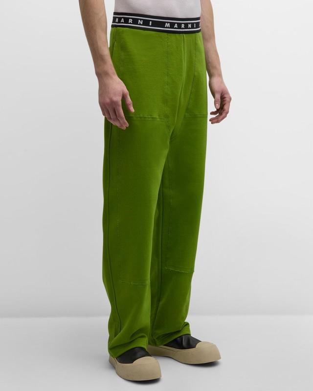 Mens Cotton Logo-Waist Track Pants Product Image