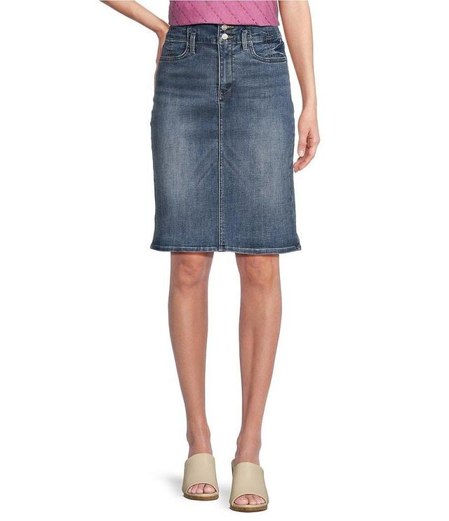 NYDJ 5-Pocket Style High Waisted Stretch Denim Pencil Skirt Product Image