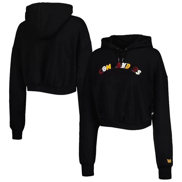 Womens The Wild Collective Black Washington Commanders Cropped Pullover Hoodie Product Image