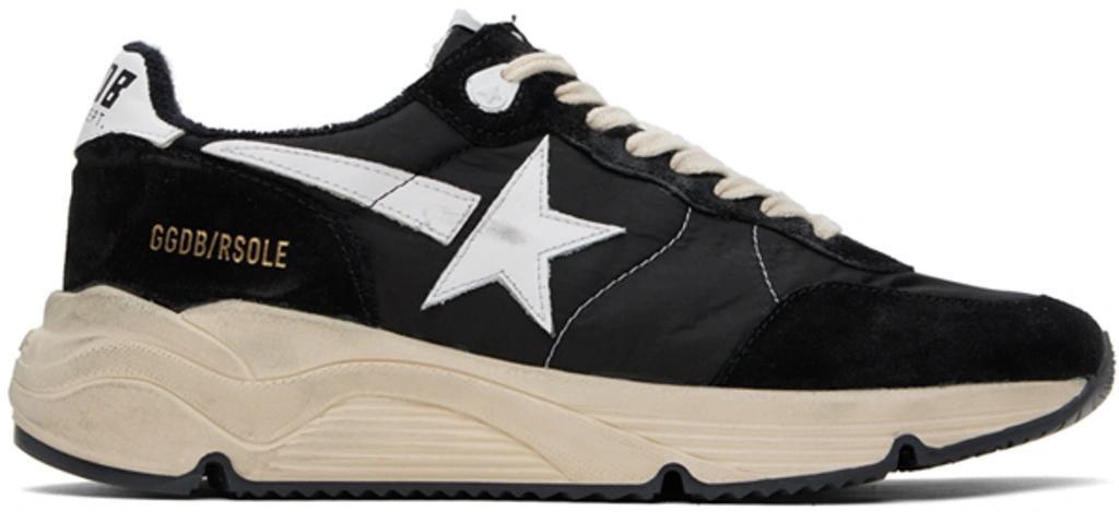 GOLDEN GOOSE Black Running Sole Low-top Sneakers In Beige Product Image