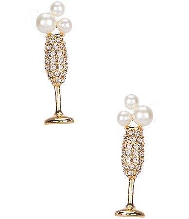 kate spade new york Cheers To That Crystal Pearl Stud Earrings Product Image