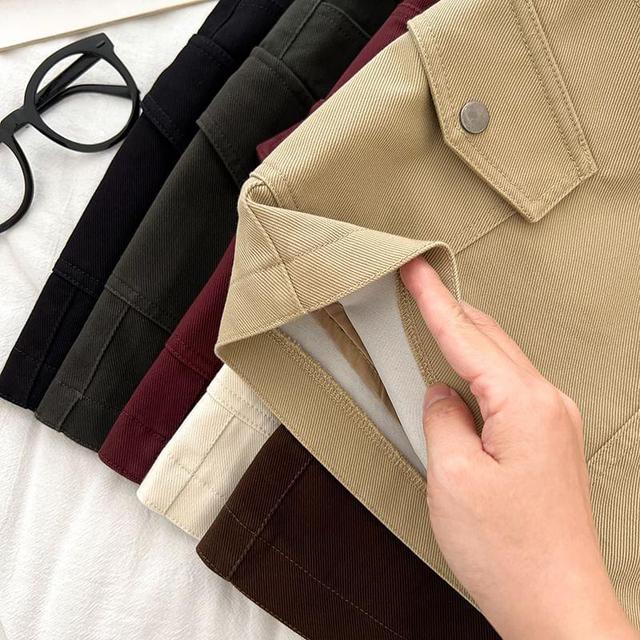 High Rise Plain Pocket Detail Mini A-Line Skirt Product Image