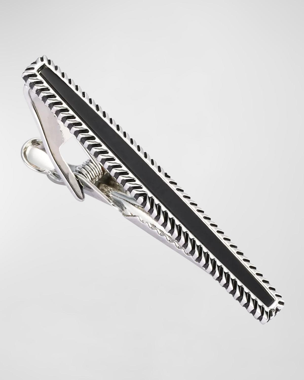 Men's Black Obsidian Wavy Frame Tie Bar Product Image