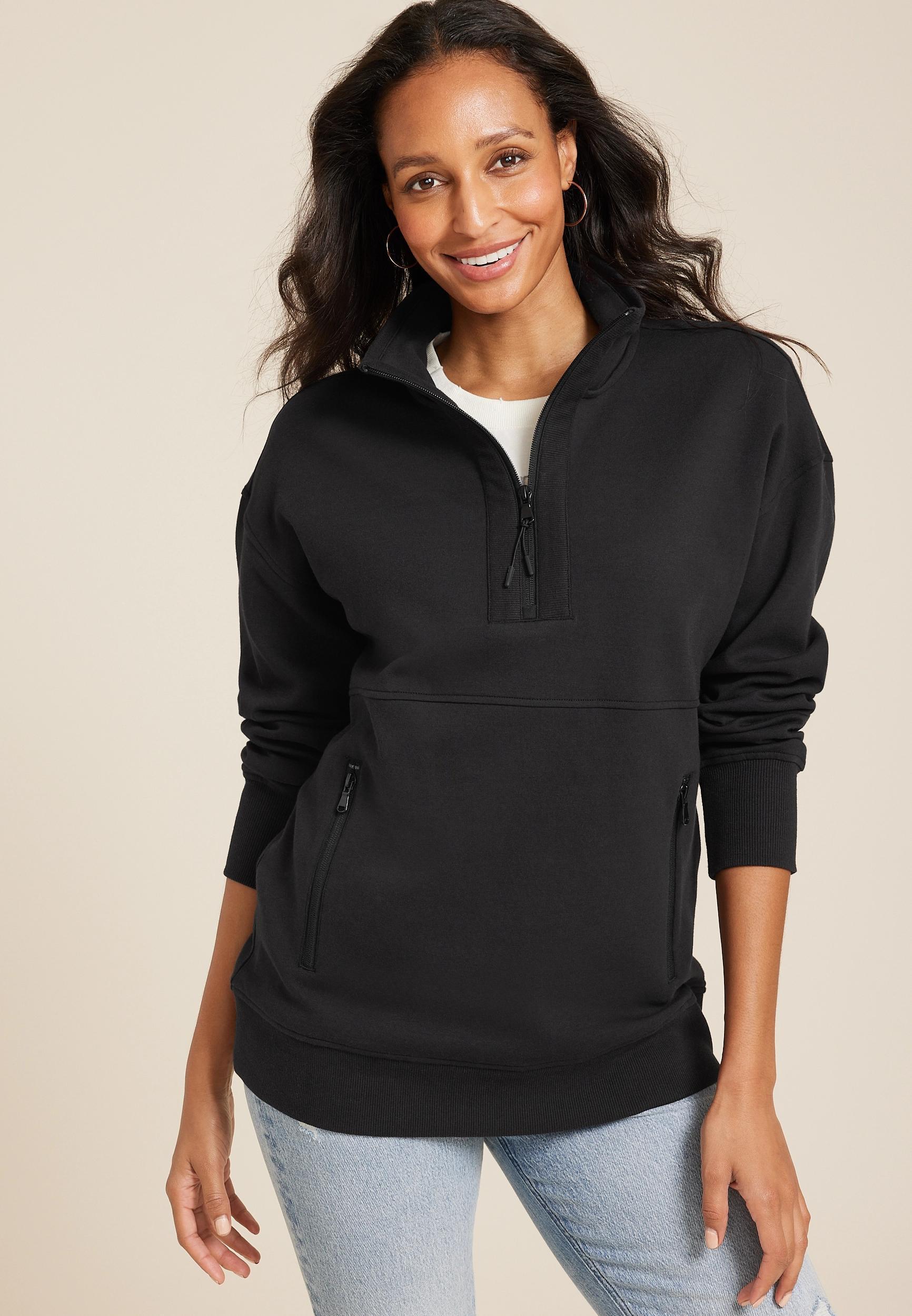 Athleisure Half Zip Pullover Sweatshirt Product Image