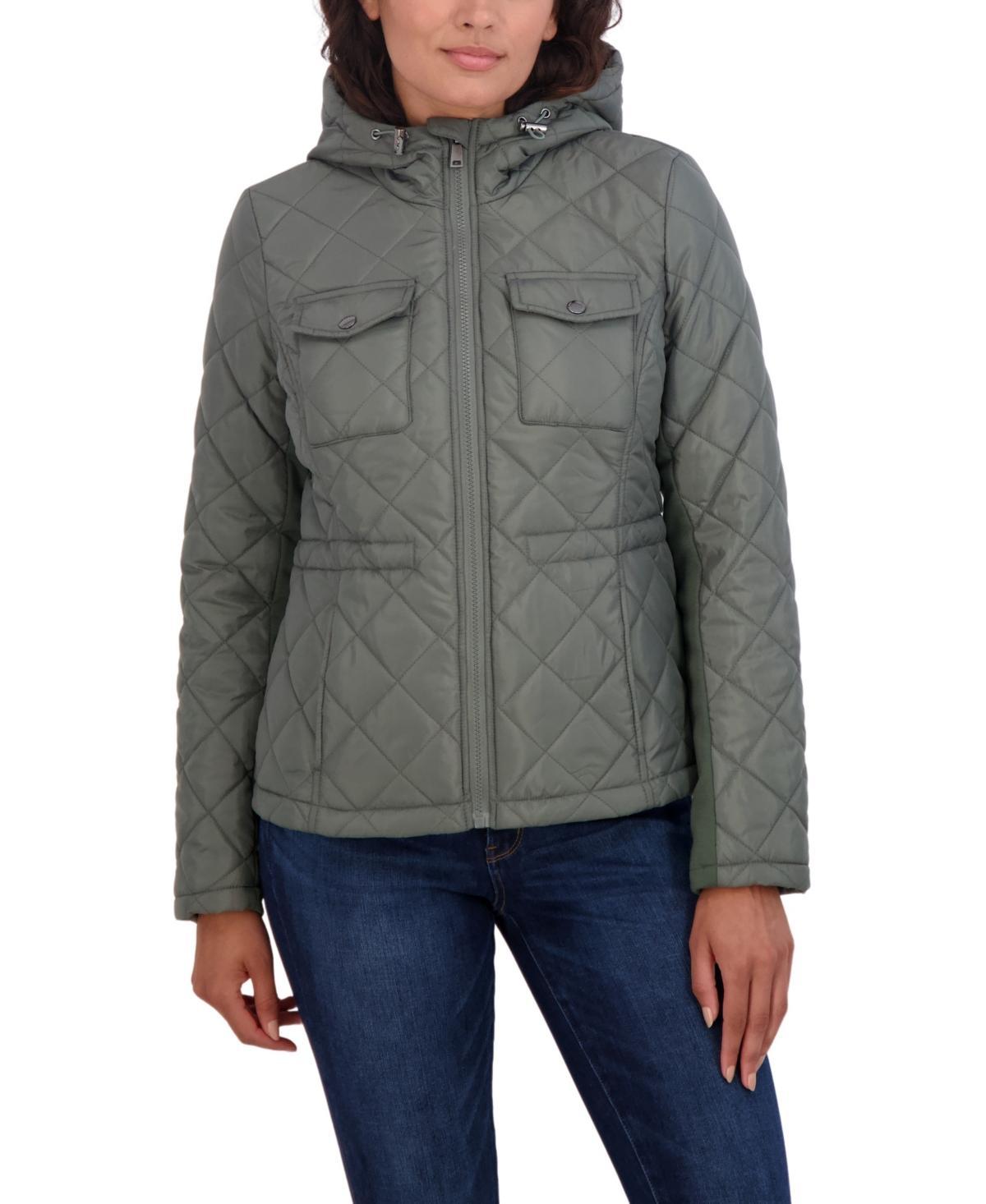 Womens Sebby Juniors Quilted Jacket with Hood Product Image