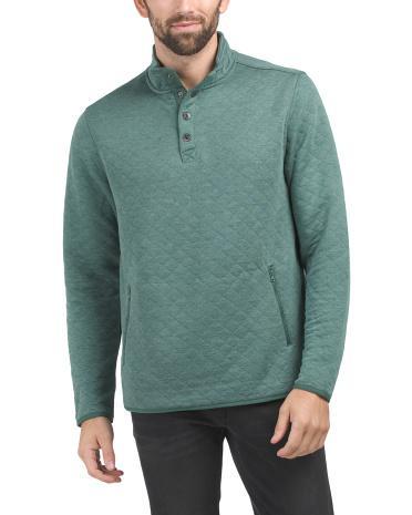 Long Sleeve Quilted Pullover With Pockets for Men Product Image