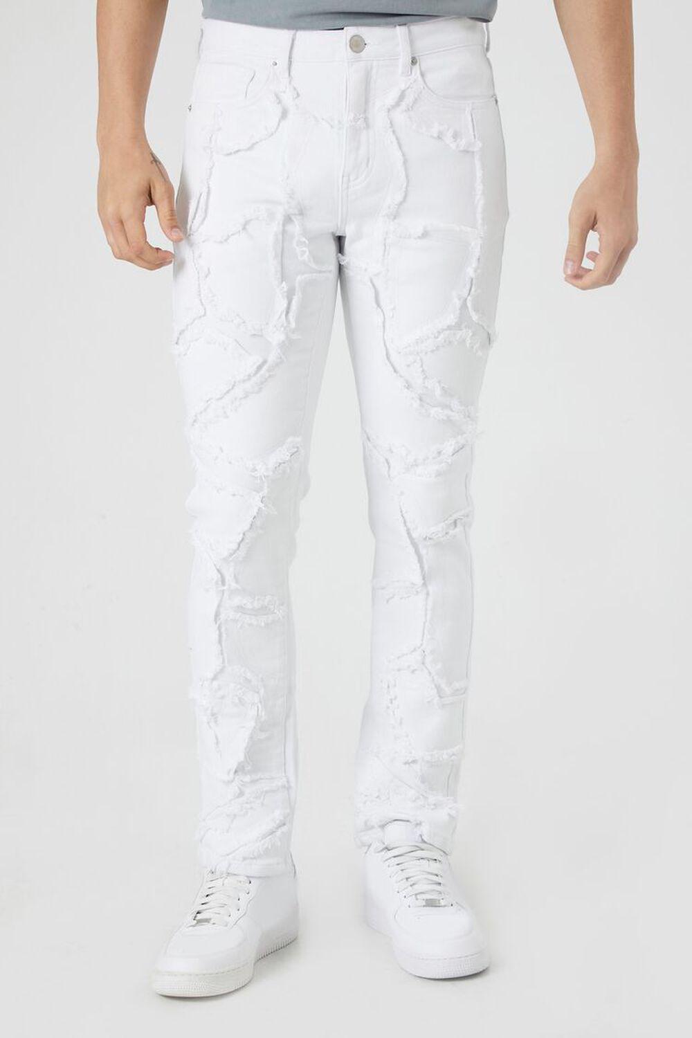 Slim-Fit Frayed-Trim Jeans | Forever 21 Product Image