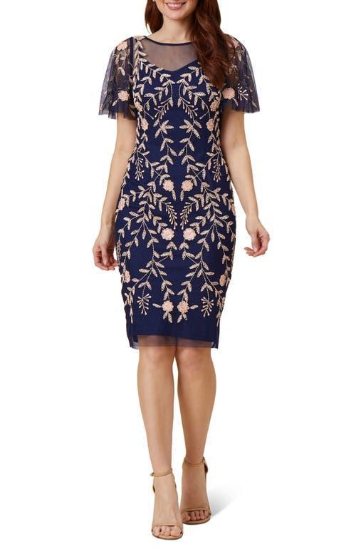 Adrianna Papell Floral Beaded Sheath Dress Product Image