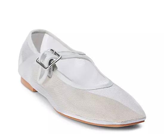 Coconuts Womens Tribeca Mesh Square-Toe Mary Jane Ballet Flat. Product Image