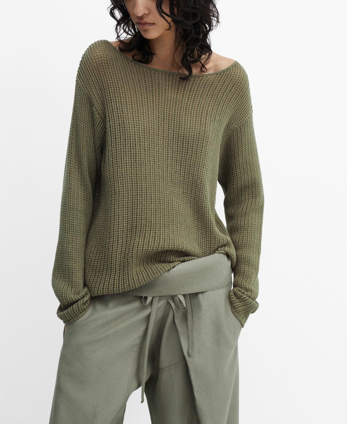 Mango Womens Boat-Neck Knitted Sweater Product Image